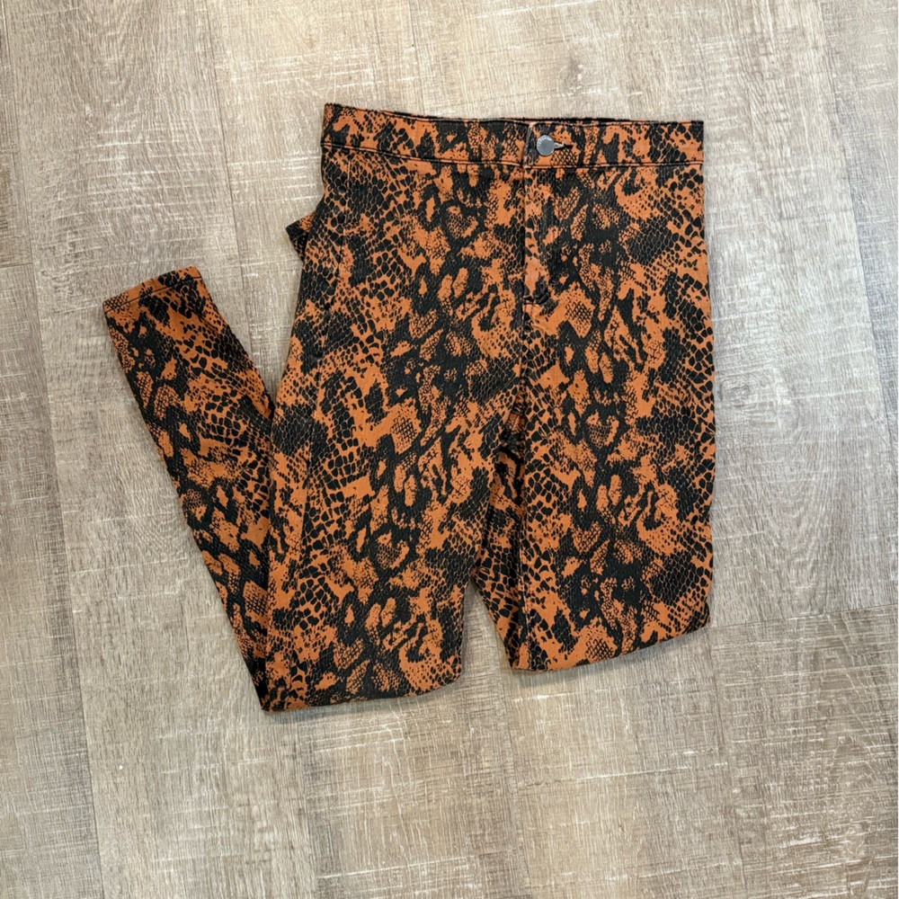 Topshop Leopard Print High Waisted Skinny Joni Jeans